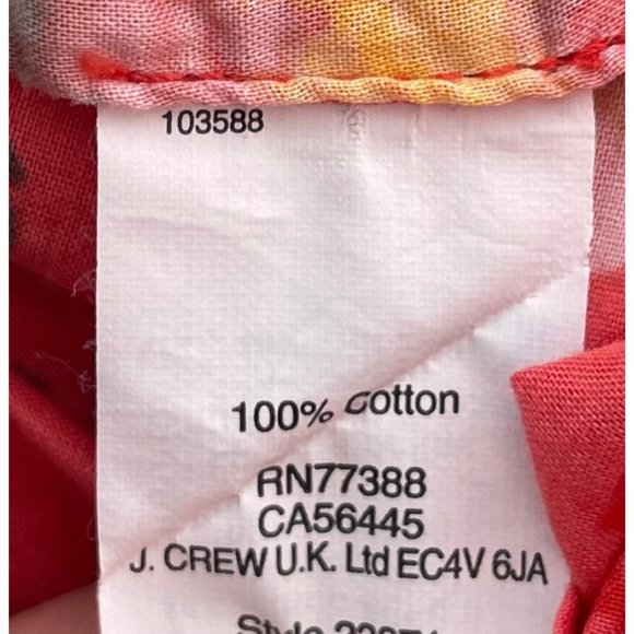 J. Crew Women's Size Large Peach/Coral Floral Long-Sleeved Button-Down Shirt - Picture 5 of 6